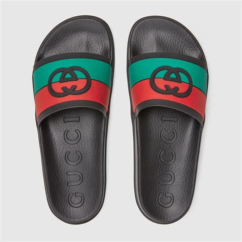 gucci slides men ssense|men gucci interlocking slides.